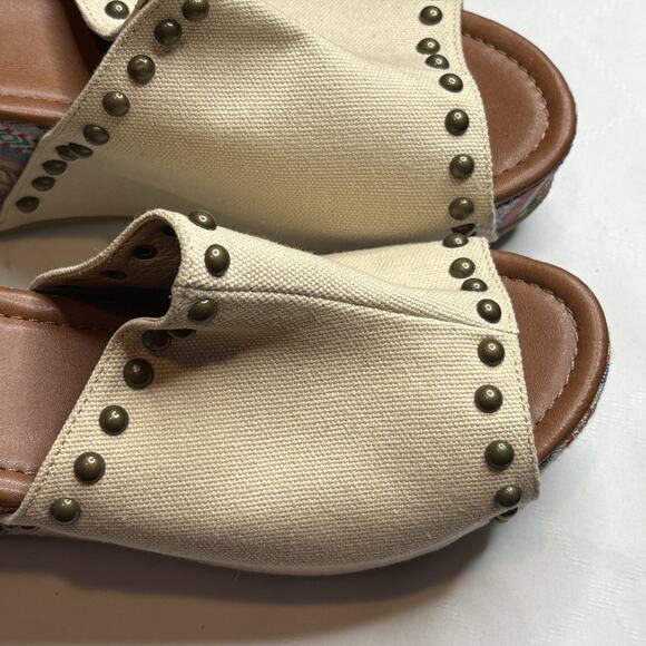 VTG Rampage Womens Y2K Studded Quizzy Platform Wedges Sandals Size 8.5 Going Out - Picture 8 of 10